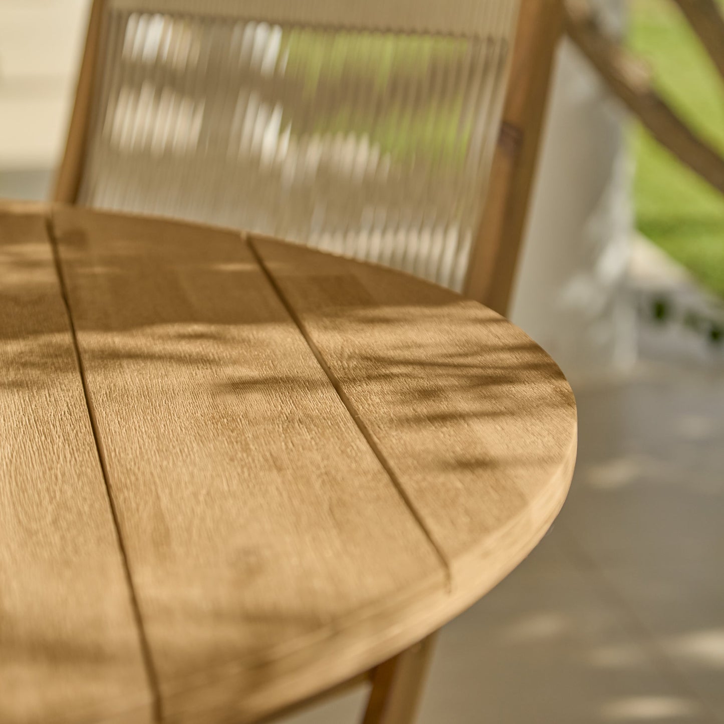 Willow 8 Seater Oval Garden Dining Table - Brushed Light Acacia -Laura James