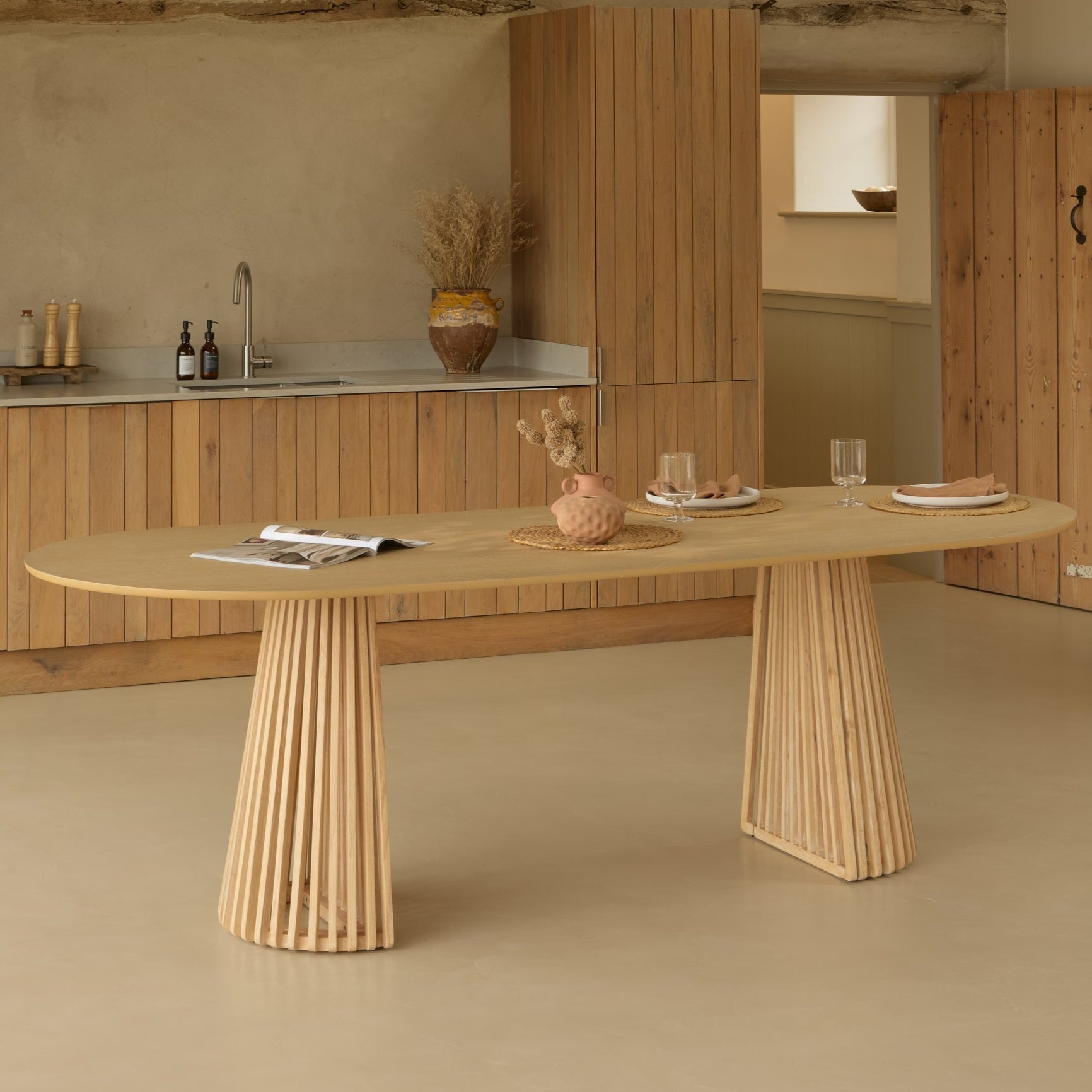 Willow Whitewash Oak Wood Oval Dining Table Laura James – Laura