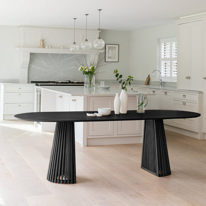 Willow Oval Dining Table - Stained Black - Laura James