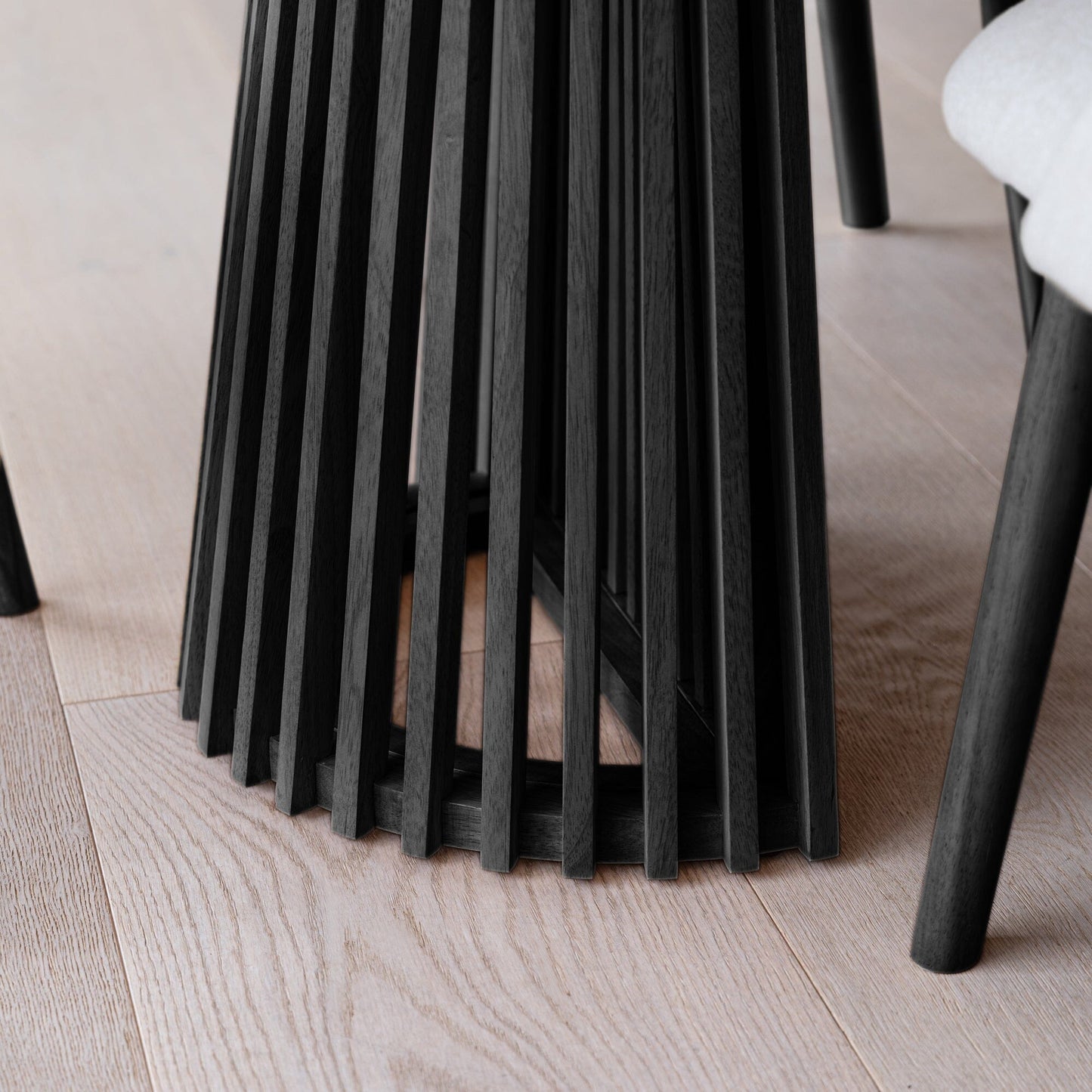 Willow 6 Seater Black Dining Table Set - Freya Sand Dining Chairs with Black Legs - Laura James