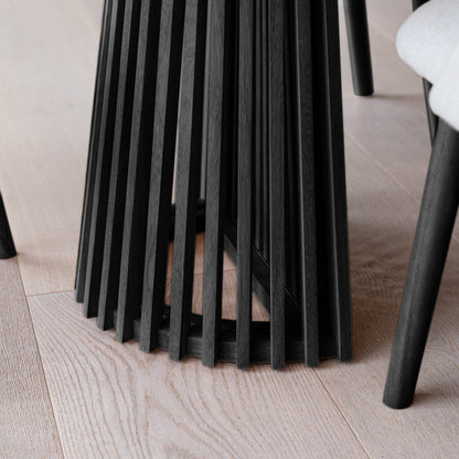 Willow 6 Seater Black Dining Table Set - Freya Sand Dining Chairs with Black Legs - Laura James