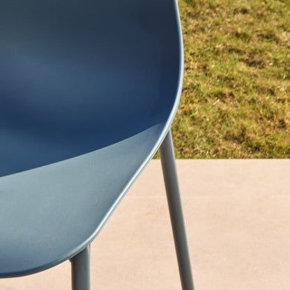 Wren Garden Dining Chair - Set of 2 - Denim Blue - Laura James 