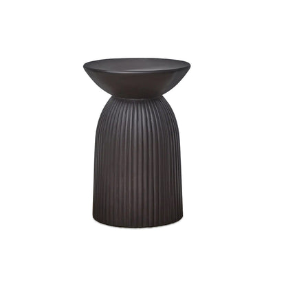 Zaliki Concrete Round Side Table - Black - Laura James 