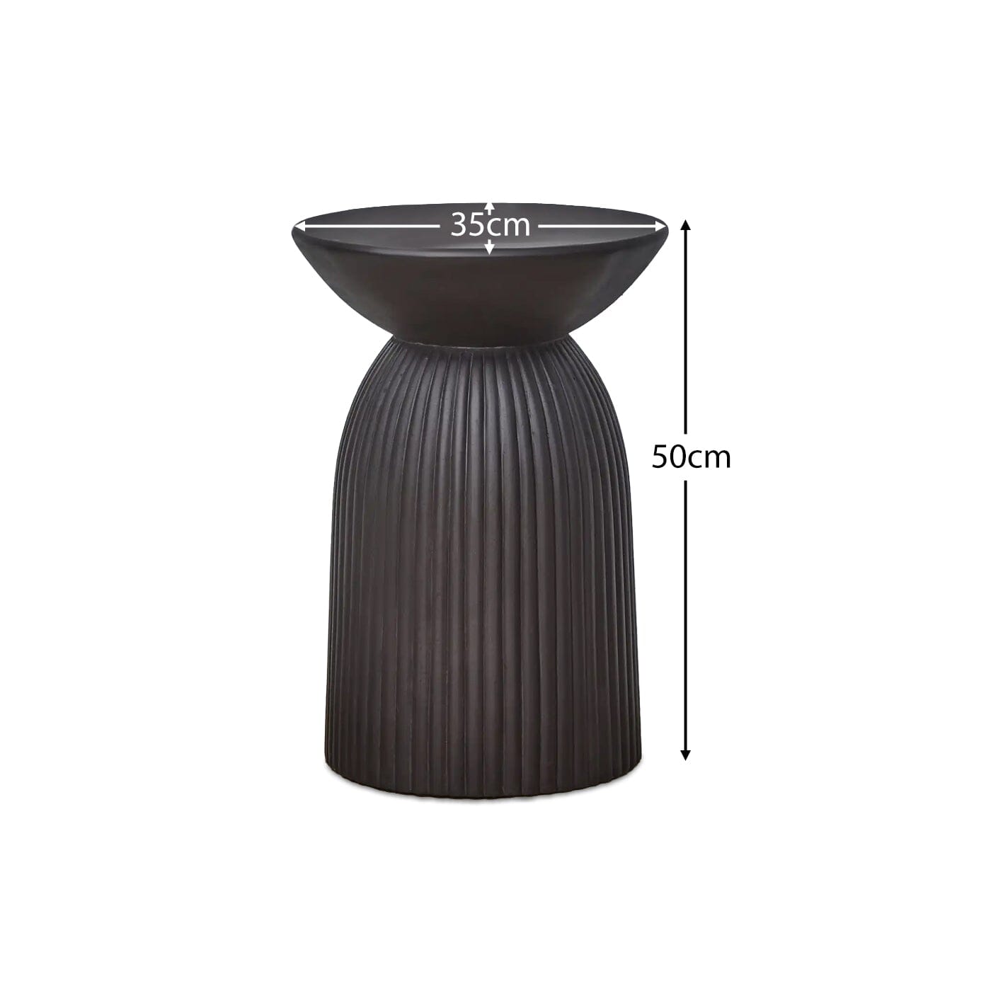 Zaliki Concrete Round Side Table - Black - Laura James 