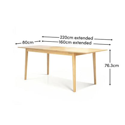 Paul Pale Oak Extending Dining Table - Large