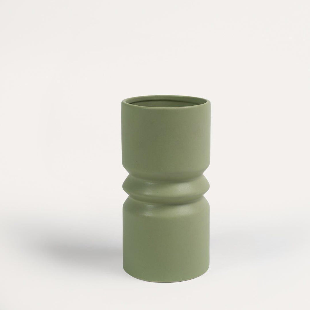 Large green ceramic vase - Laura James