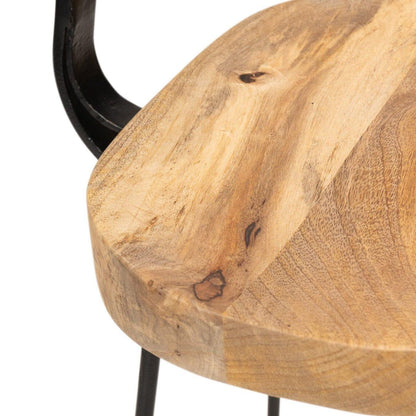 Aiden Natural Mango Wood Bar Stool - Set of 2 - Laura James
