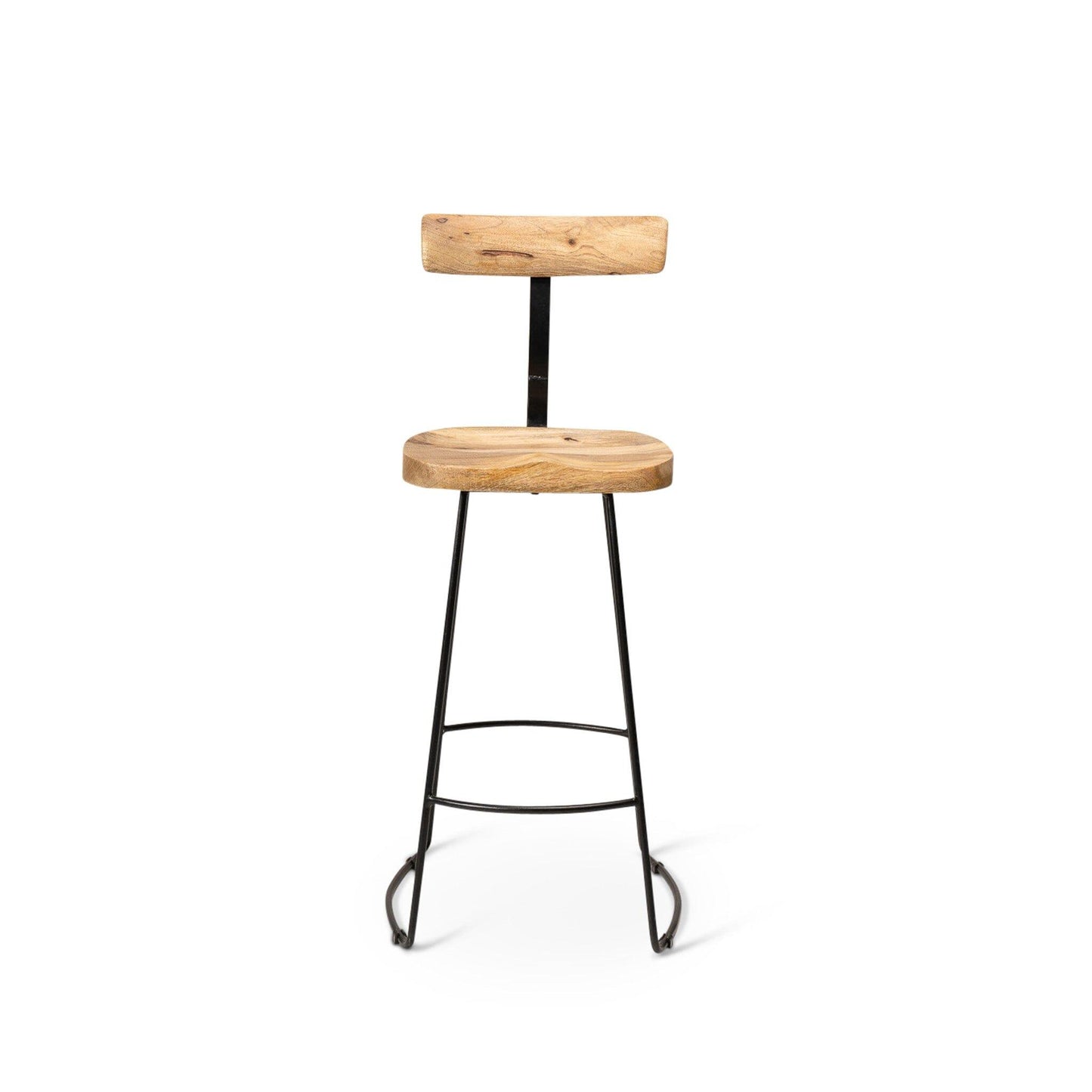 Aiden Natural Mango Wood Bar Stool - Set of 2 - Laura James