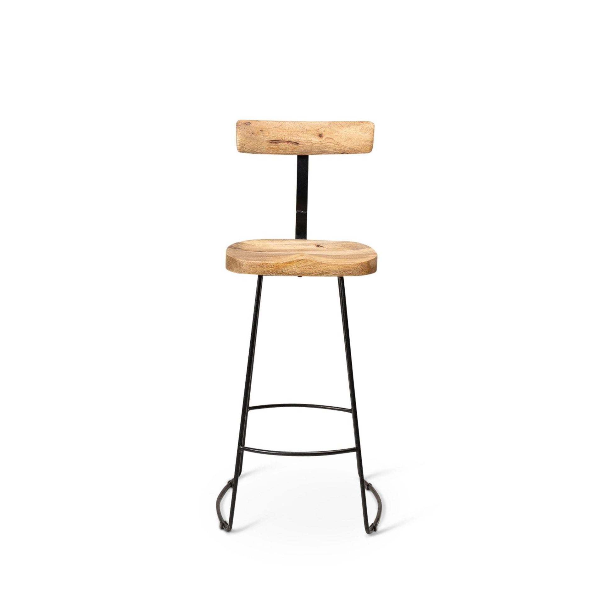 Aiden Natural Mango Wood Bar Stool - Set of 2 - Laura James