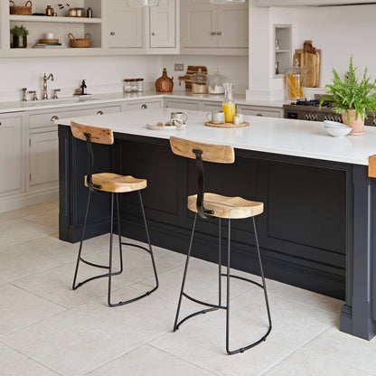 Aiden Natural Mango Wood Bar Stool - Set of 2 - Laura James