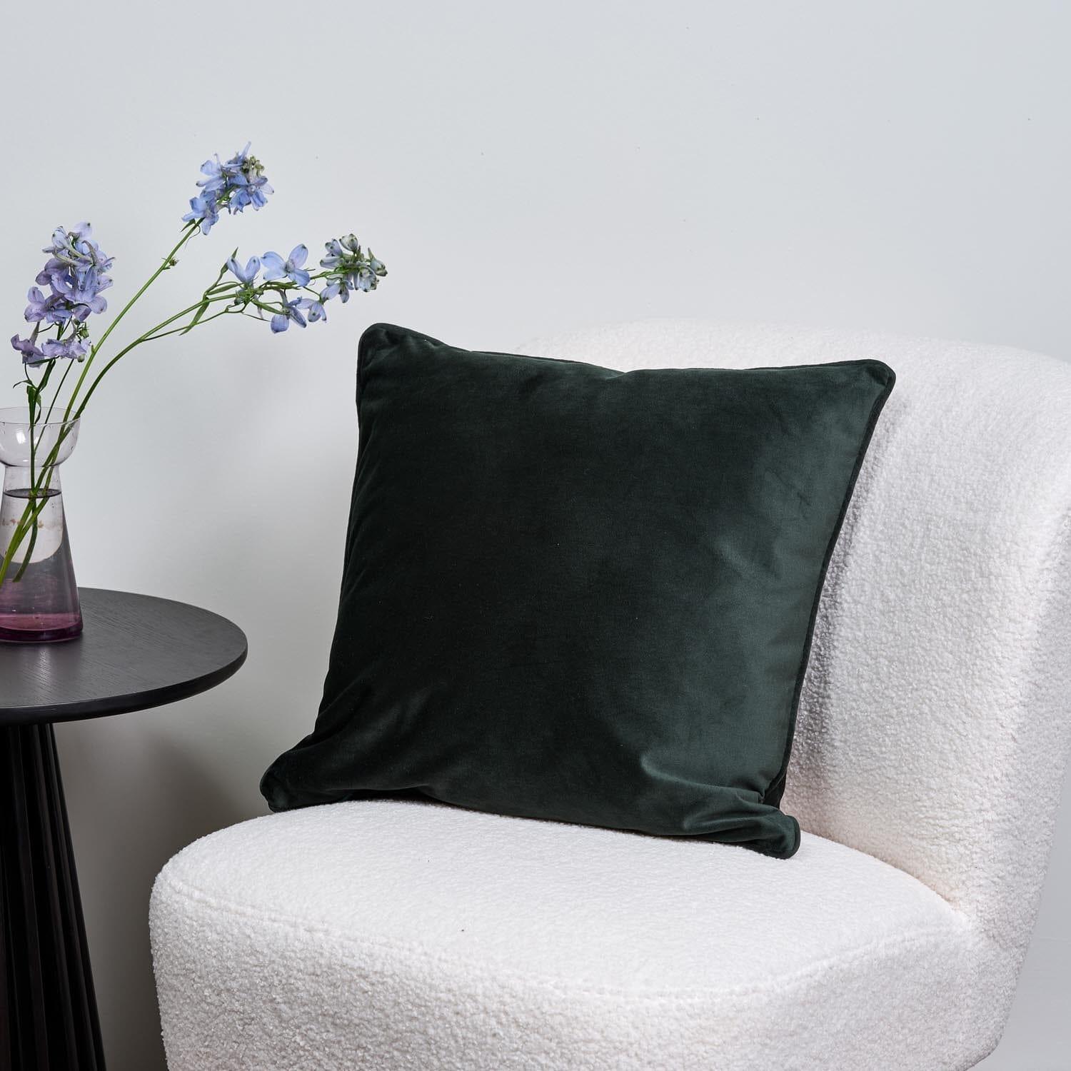 Green Velvet Cushion Cover - 45cm x 45cm - Laura James – Laura