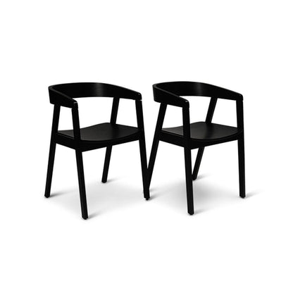 Amelia Black dining table Set - 6 seater - Ella Black wooden chairs