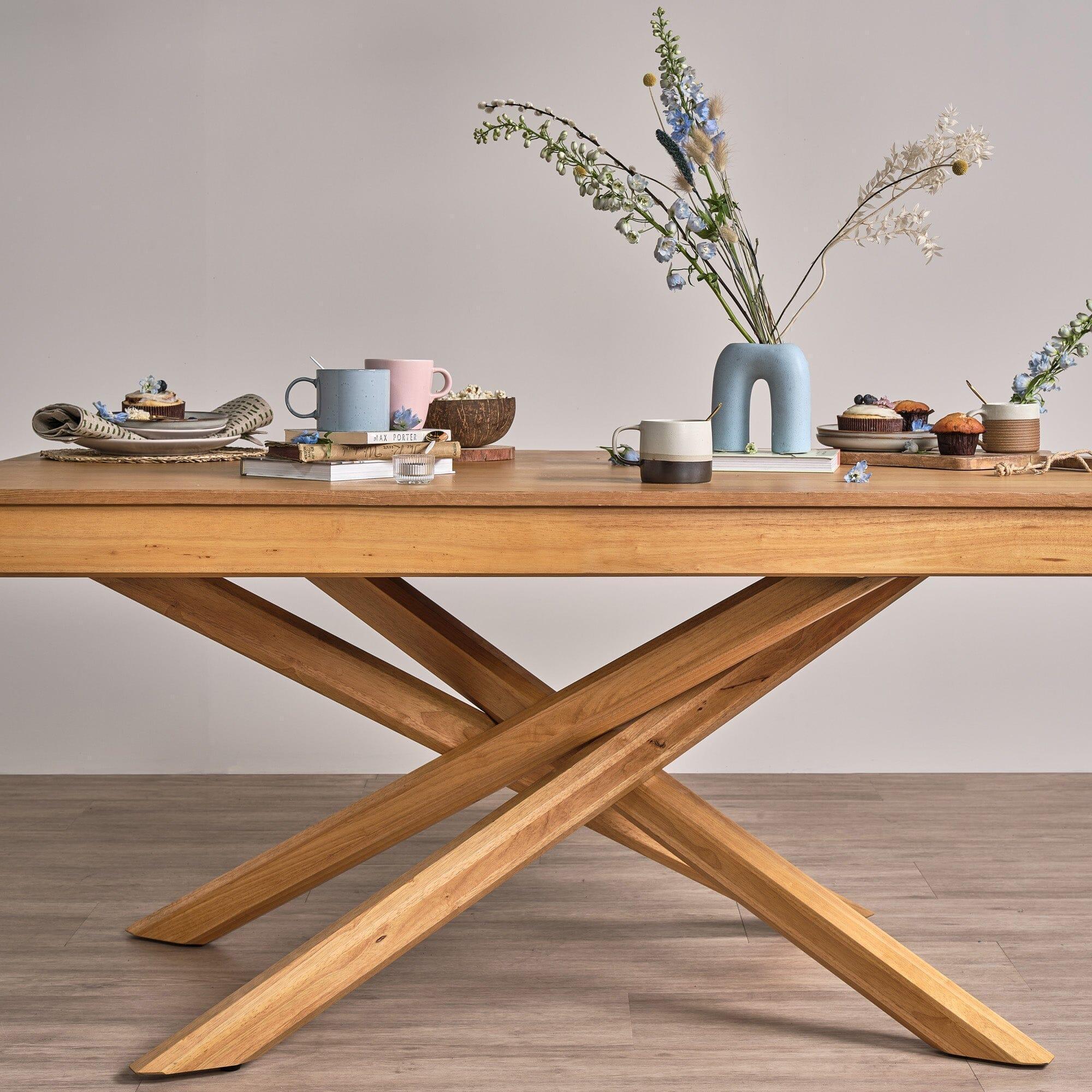 Amelia 6 Seat Oak Dining Table Set - Oak Armchairs - Laura James