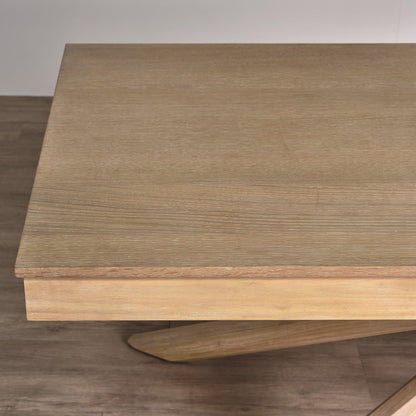 Amelia Whitewash Extendable Dining Table Set - 6 Seater - Freya Sand Carver Chairs - Whitewash Oak Legs