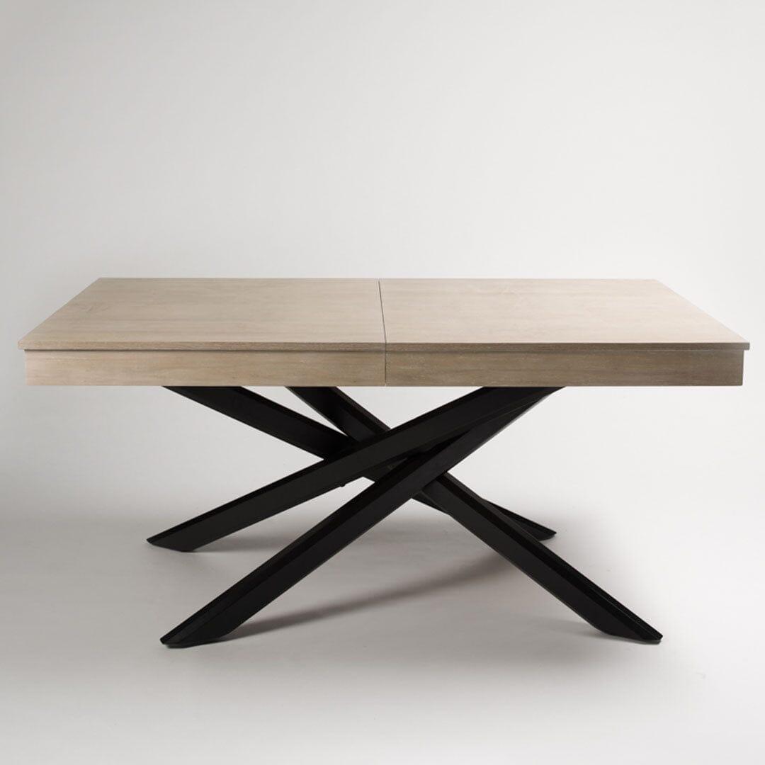 Amelia Whitewash Extendable Dining Table Set - 6 Seater - Freya Oatmeal Carver Chairs With Black Legs - Laura James