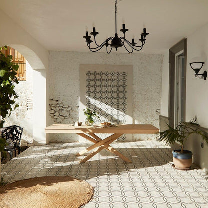 Amelia Whitewash Extendable Dining Table Set - 6 Seater - Freya Sand Carver Chairs - Whitewash Oak Legs