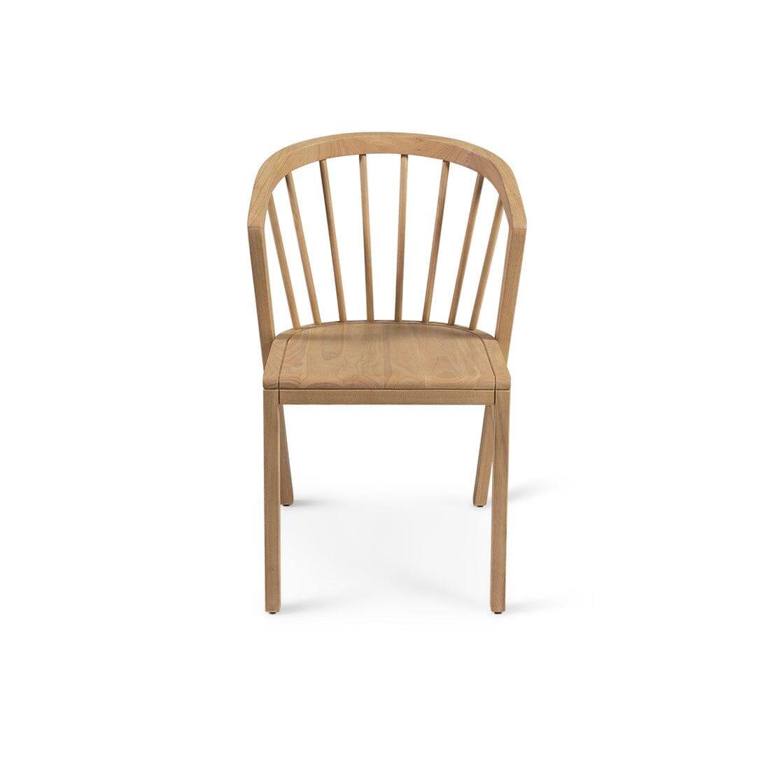 Amelia Pale Oak Dining Table Set - 6 Seater - Mabel Pale Oak Spindle Back Chairs