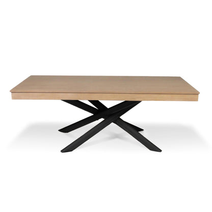 Amelia Whitewash Dining Table Set - 6 Seater - Freya Fossil Carver Chairs - Black Legs