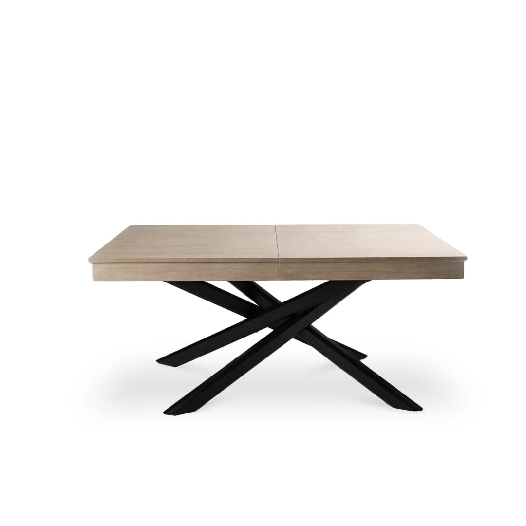 Amelia Whitewash Wood Dining Table - Extendable - Black Legs - Laura JAMES