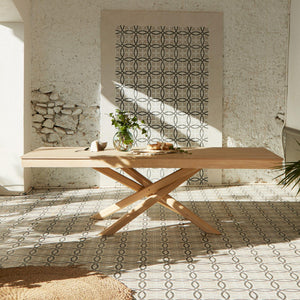 Amelia Whitewash Wood Dining Table - Extendable