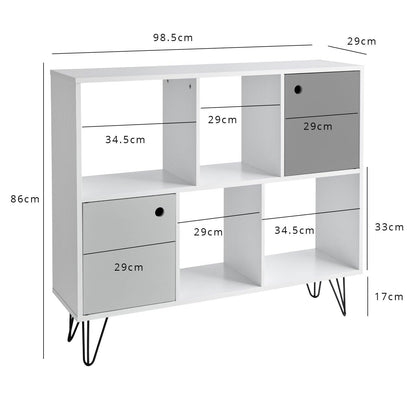 Anderson White Mid Century Modern storage unit with grey cupboards - Laura James