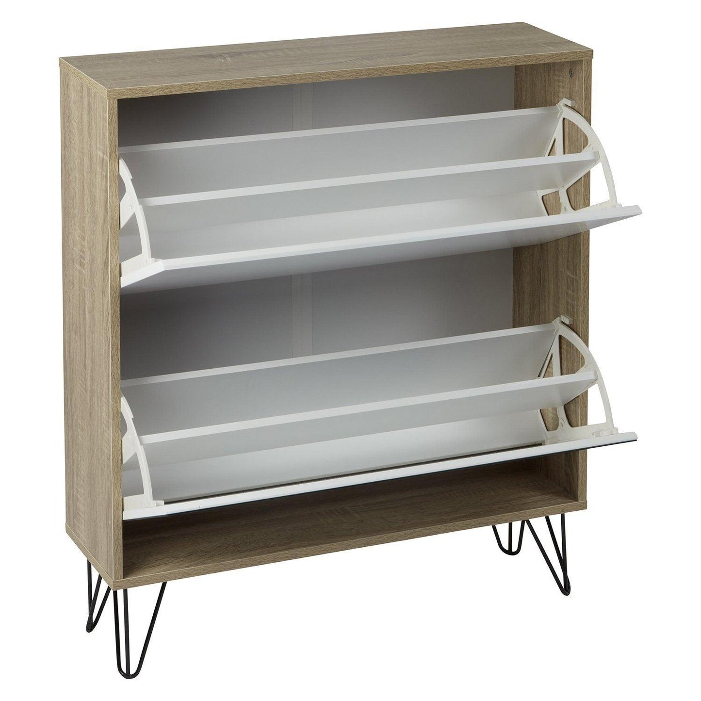 Anderson shoe cabinet - 2 door - oak effect and white - Laura James