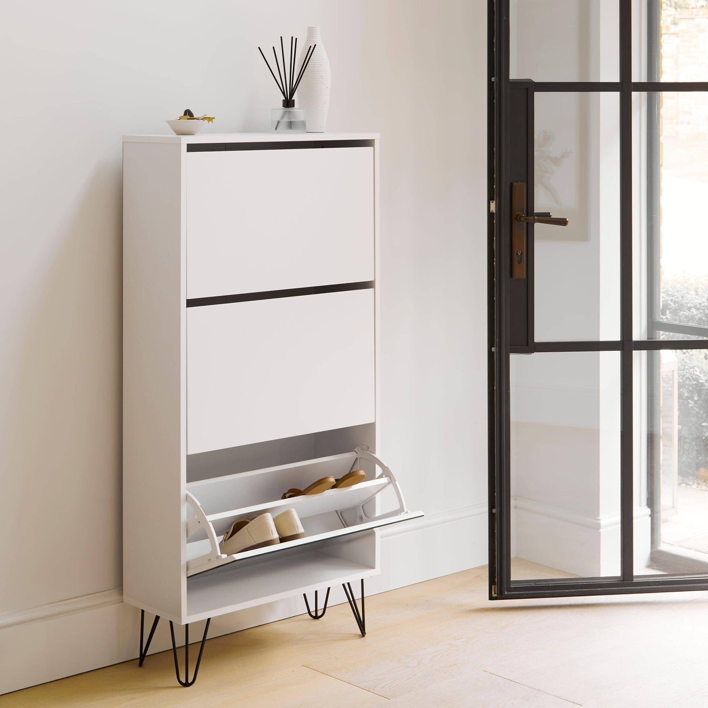 Anderson Shoe Cabinet - 3 Door - White