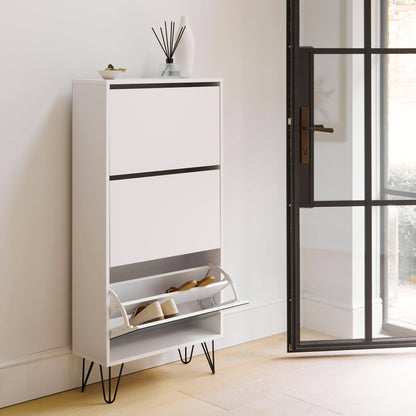 Anderson Shoe Cabinet - 3 Door - White