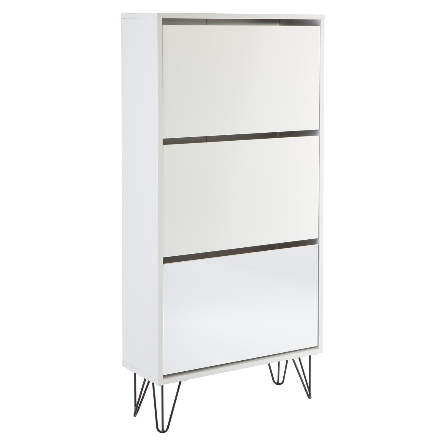 Anderson shoe cabinet - 3 door - white and white - Laura James