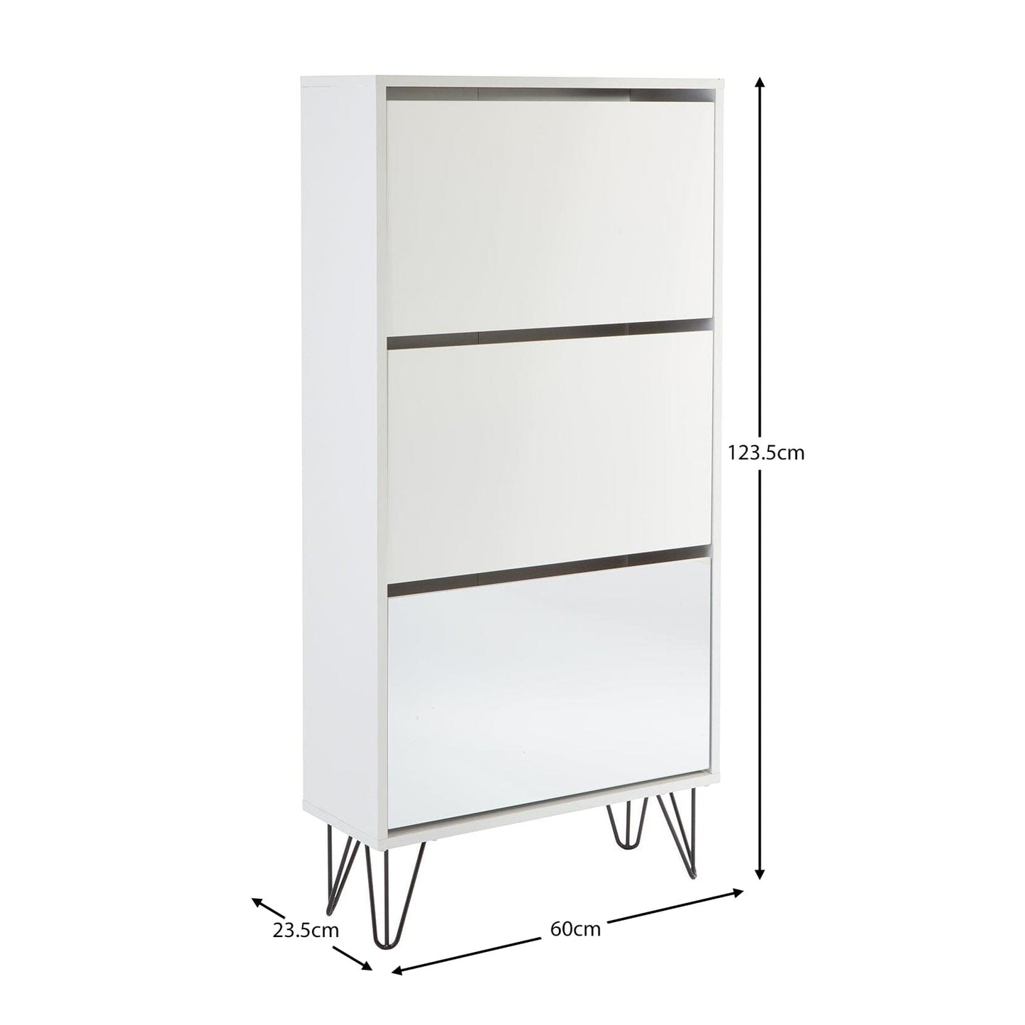 Anderson Shoe Cabinet - 3 Door - White