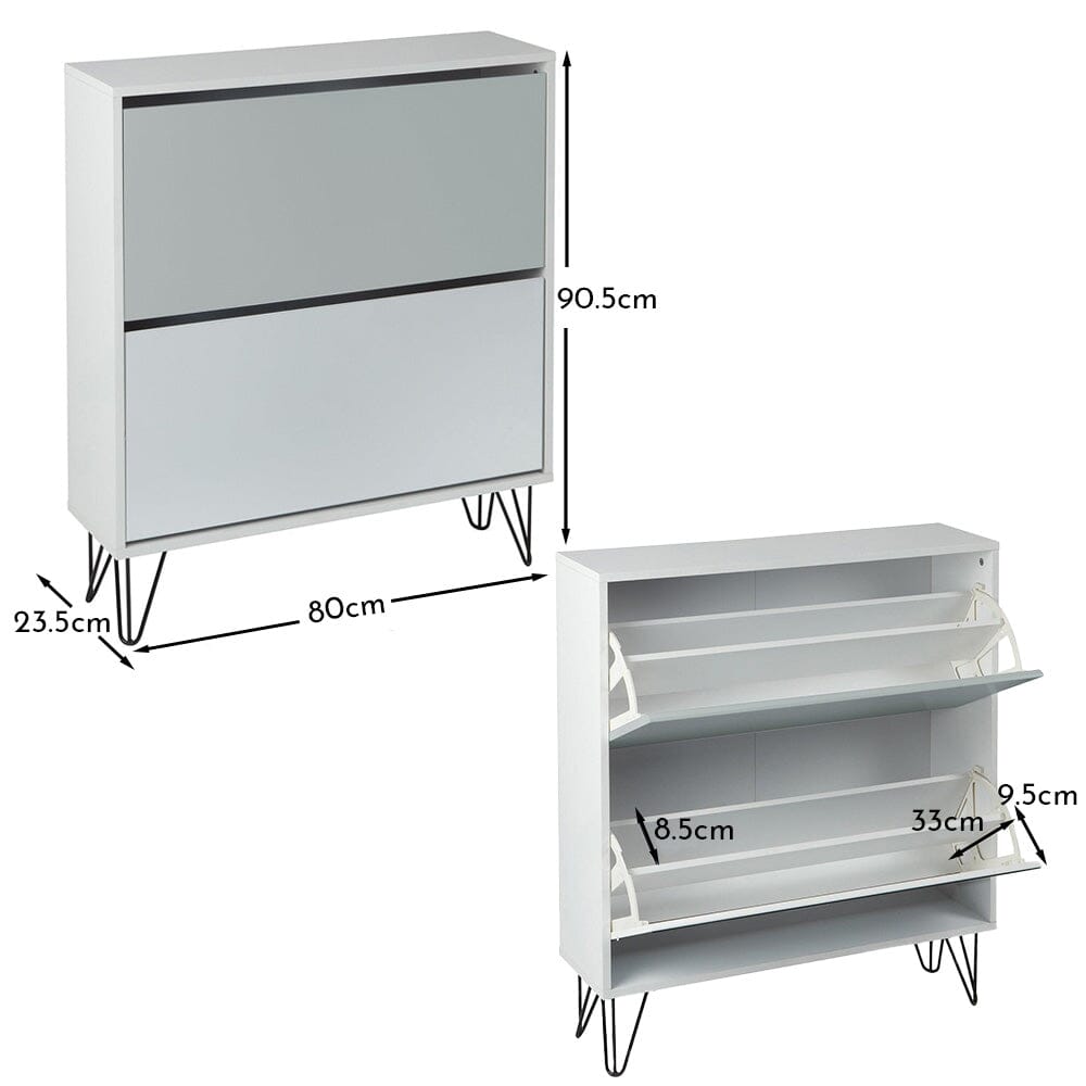 Anderson Shoe Cabinet - 2 Door - White