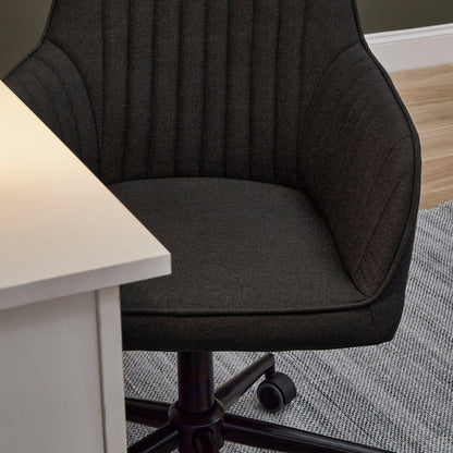 Anna Office Chair - Dark Grey with Black Legs - Laura James