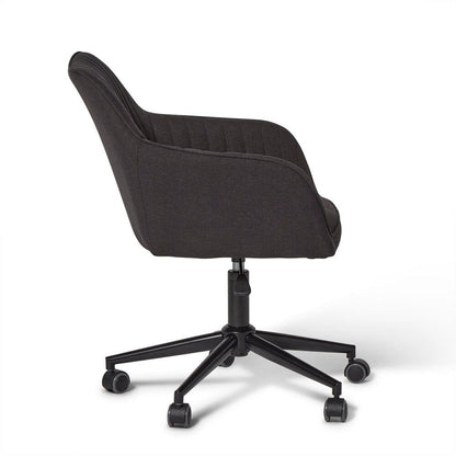 Anna swivel office chair - dark grey and black - Laura James