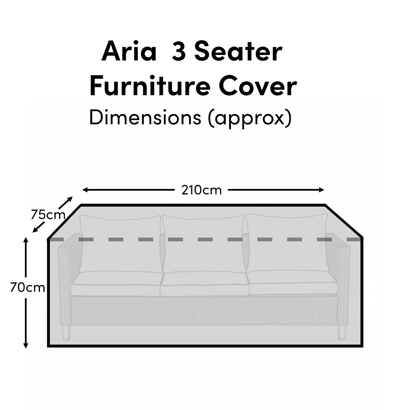 Aria 3 Seater Furniture Cover - Laura James