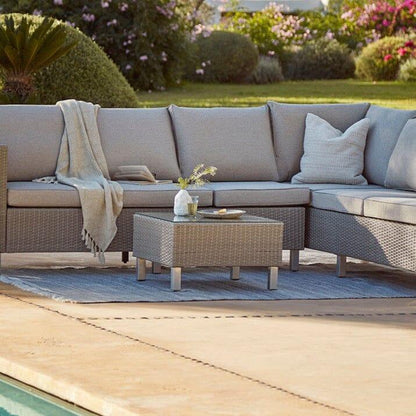 Aria Rattan Garden Coffee Table - Light Grey - Laura James