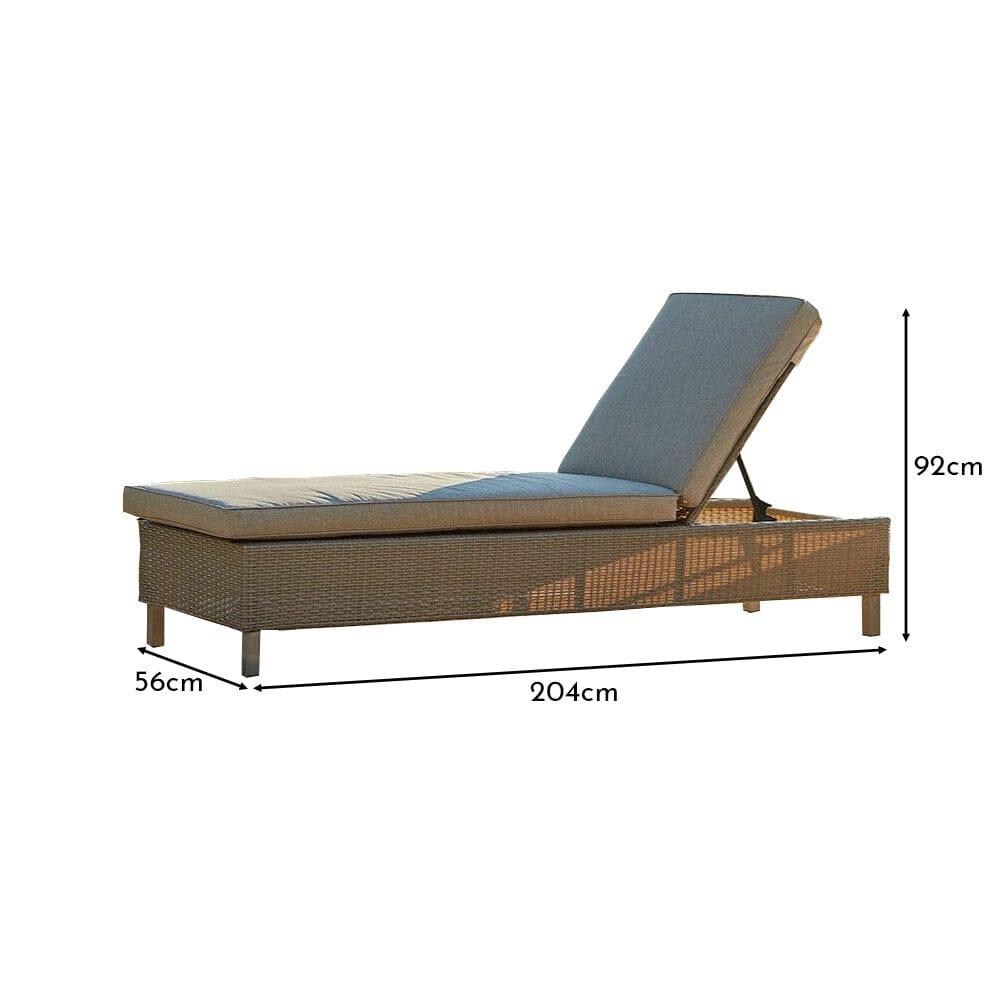 Aria Light Grey Rattan Sun Lounger