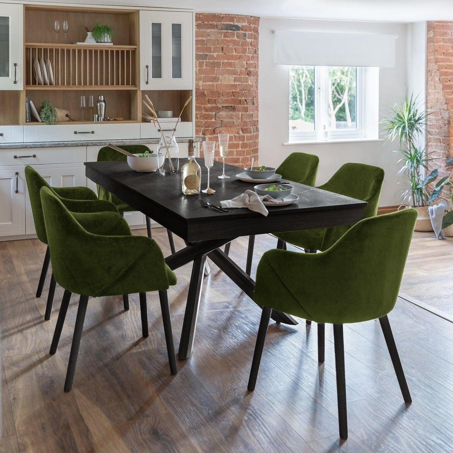Amelia Black Wood Dining Table - Non Extendable