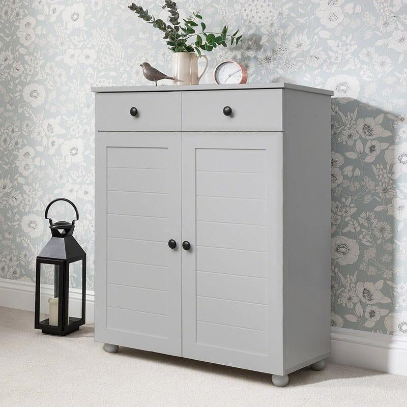 Ascot Grey Shoe Cabinet - Laura James