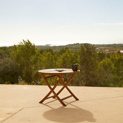 Ashby 6 Seater Round Wooden Garden Dining Set with Arms & Grey Parasol - 130cm