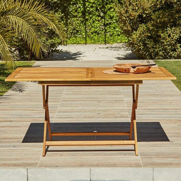Ashby Outdoor 4 Seater Wooden Rectanglar Armchair Dining Set with Cream Parasol - 120cm - Laura James