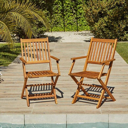 Ashby Outdoor 4 Seater Wooden Rectangular Armchair Dining Set with Grey Parasol - 120cm - Laura James