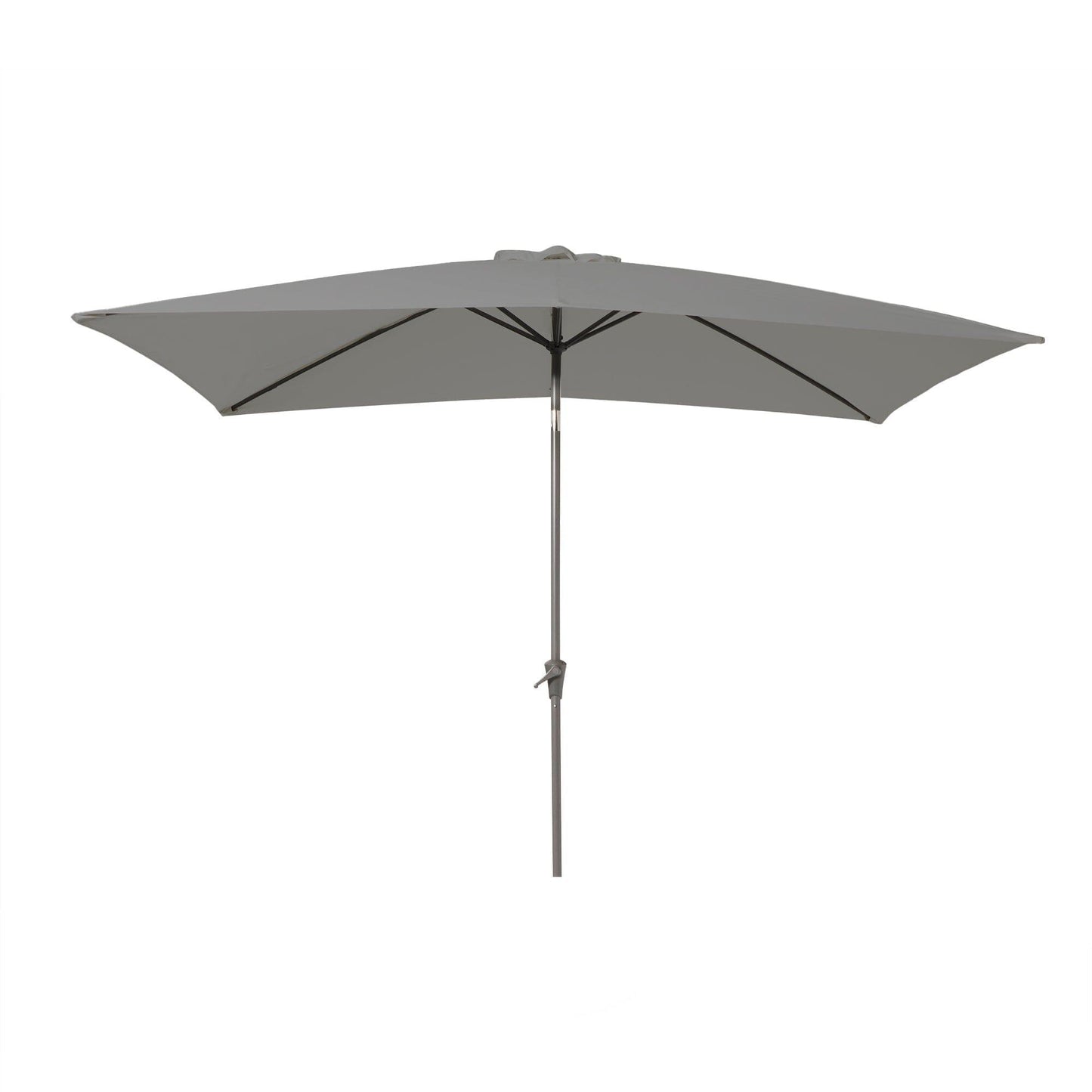 Ashby Outdoor 4 Seater Wooden Rectangular Armchair Dining Set with Grey Parasol - 120cm - Laura James