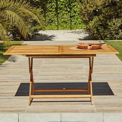 Ashby 4 Seater Wooden Rectangular Garden Dining Set with Grey LED Premium Parasol - 120cm - Laura James