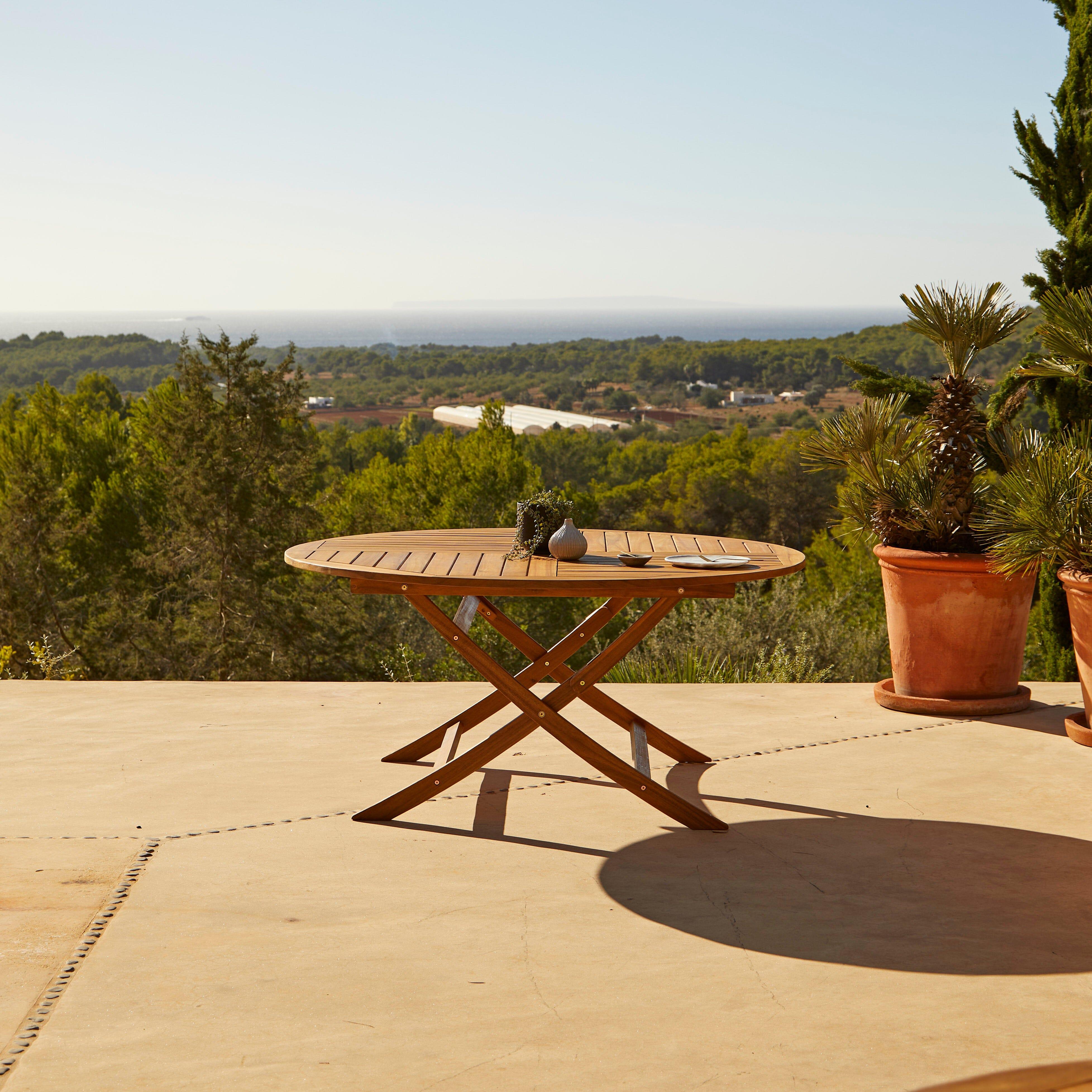 Ashby Seater Wooden Round Folding Dining Table Laura James
