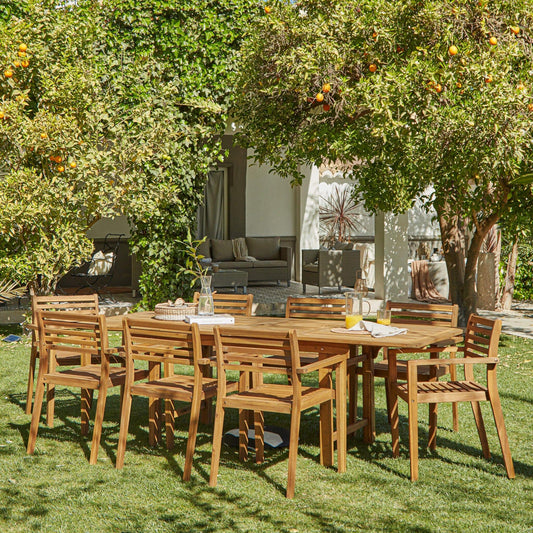 Aspen Outdoor Extendable Dining Set - With 8 Chairs