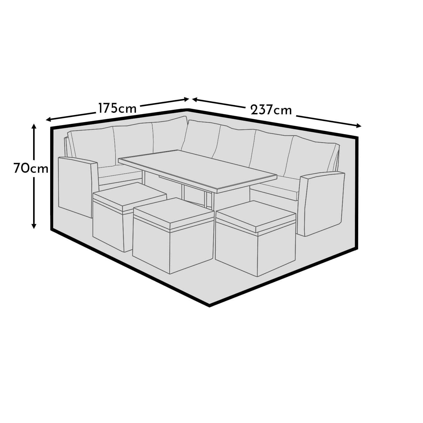 Aston 9 Seater Rattan Sofa Set Garden Furniture Cover - Laura James 