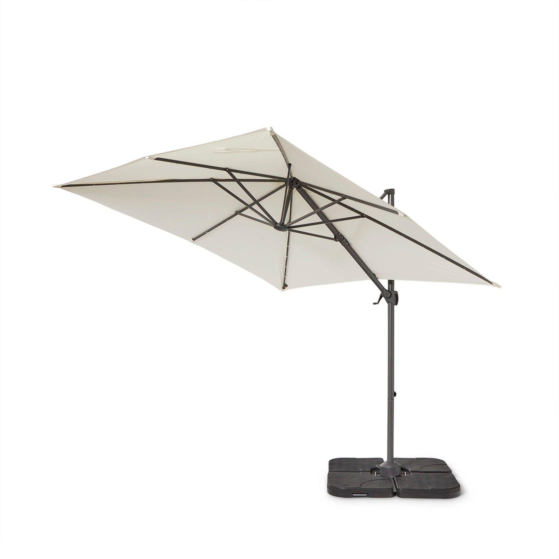 Cream LED Cantilever Parasol - Laura James