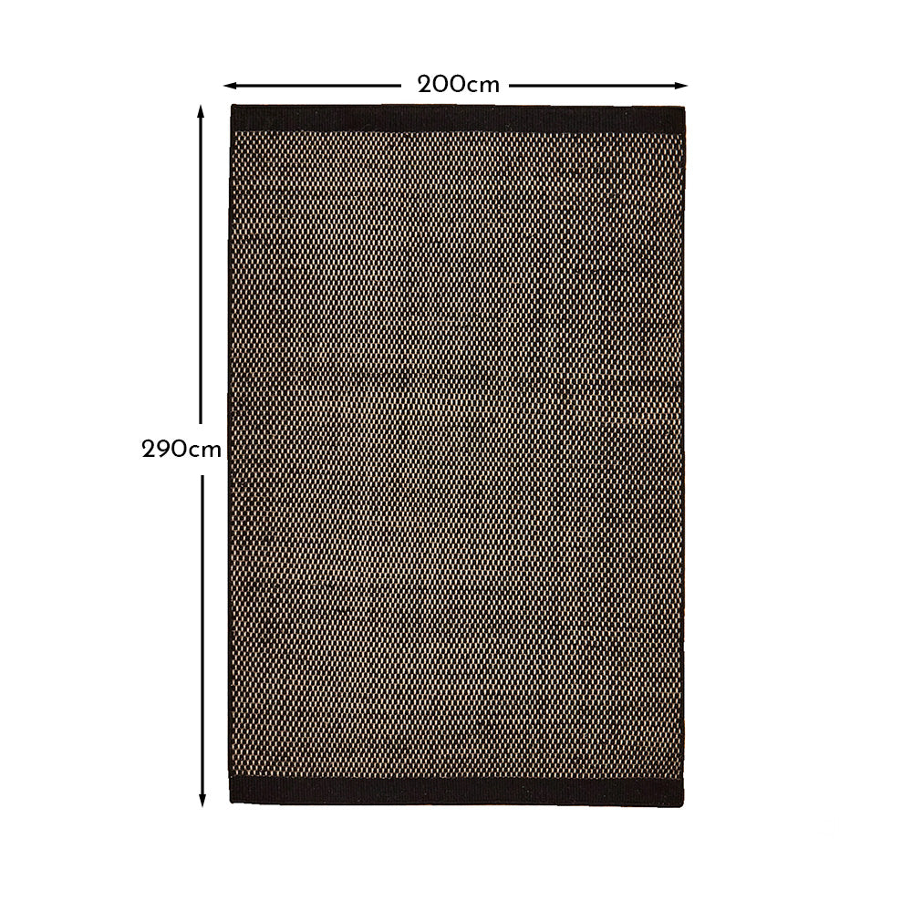 Atcham Wool & Cotton Rug - Pebble Black - 200 x 290cm