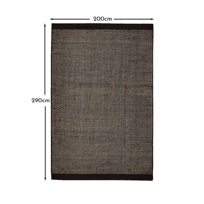 Atcham Wool & Cotton Rug - Pebble Black - 200 x 290cm