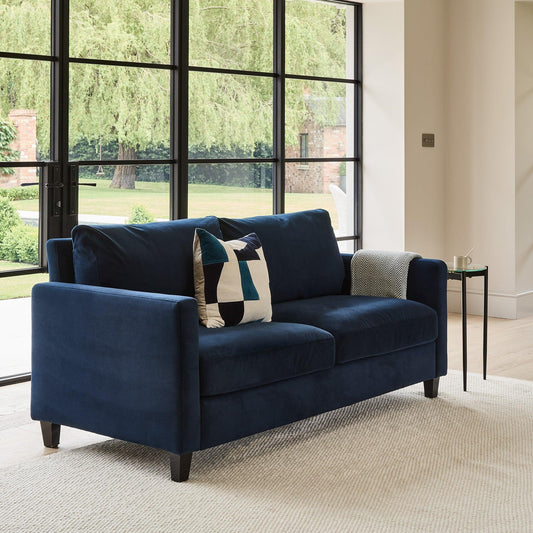 Ava Ink Dark Blue 2 Seater Sofa - Laura James